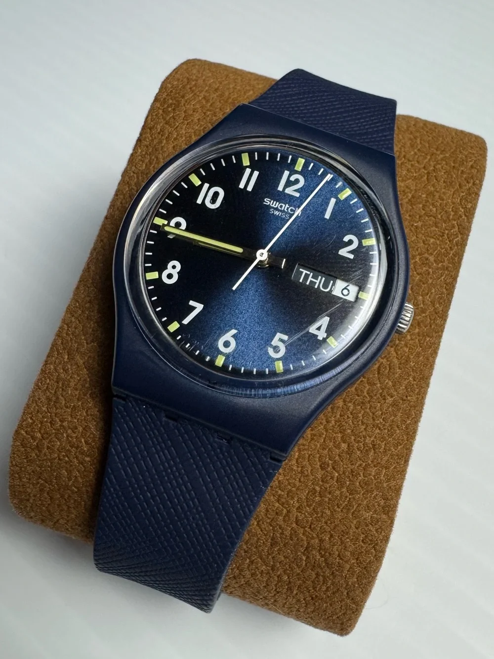 Swatch Sir Blue GN718 Analog Unisex Watch with Day-Date